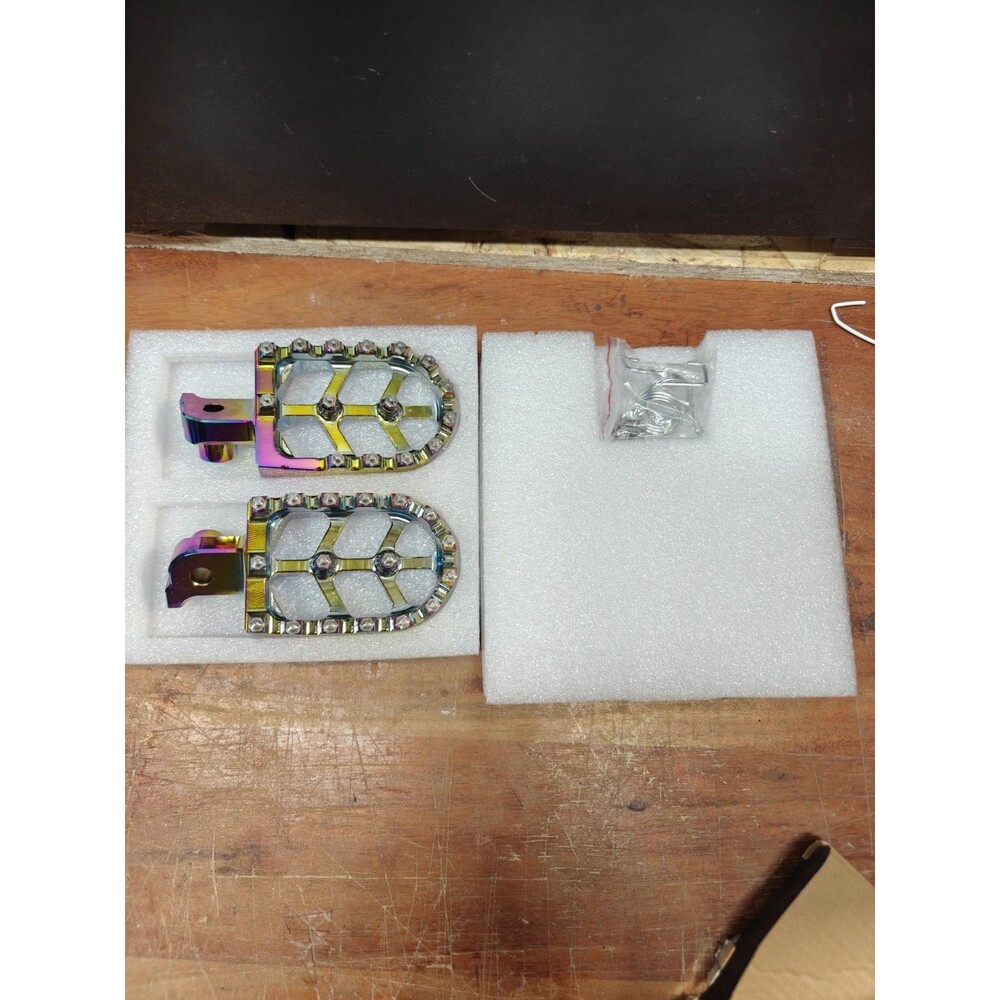 Aluminum Rainbow Foot Pegs For Motorcycle Or Dirt Bike Dual Sport new In Box